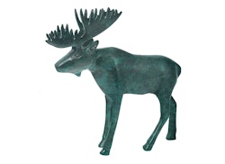 Älg i grönpatinerad aluminium