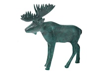 Moose in green patinated aluminum