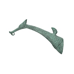 Flower or candle holder 33 cm, for wall, antique green in shape of a dragon