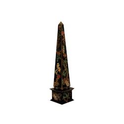 Obelisk with Chinese motif, hand-painted, black