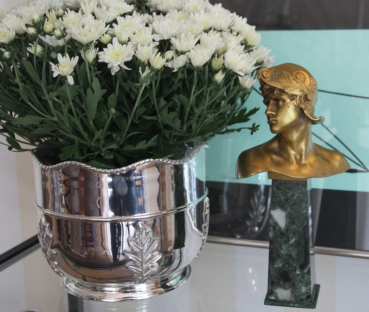 Champagne cooler / flowerpot in silver-plated lead-free brass from Gusums Messing