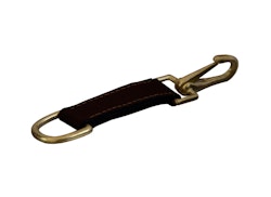 Keychain leather and brass with carabiner