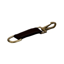 Keychain leather and brass with carabiner