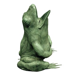 Fountain, frog made of bronze, sitting on hind legs, 80 cm tall