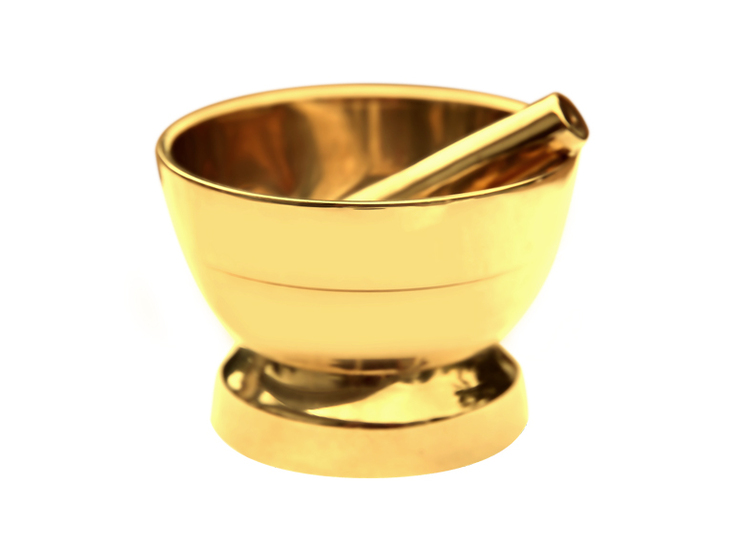 Spice mortar in brass, 4.4 x 5 cm from Gusums Messing