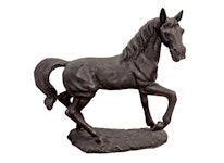 Häst i brons, 115 cm, stående på platta