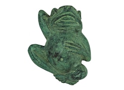 Groda, på rygg, i brons, 12 cm