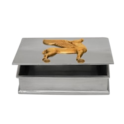 Box in pewter from Munka Sweden with Pegasus horse in gilded pewter