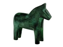 Dala horse in green patinated aluminium