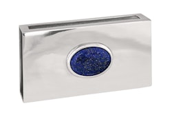 Stor tändsticksask i tenn med Lapis Luzuli sten från Munka Sweden