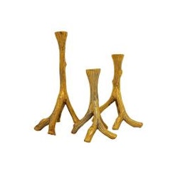 Candlestick tree branch gold color, 28/21/17 cm