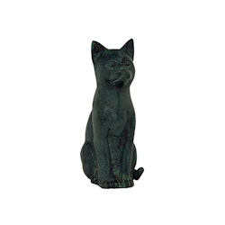 Cat, sitting, 22 cm, black, aluminum
