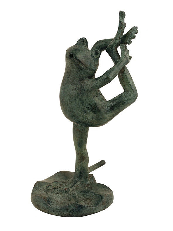 Mr Fredrik Brunnenpaket mit Brunnenfrosch in Bronze stehend 21 cm inkl. Pumpe, Schlauch, inkl. Versand