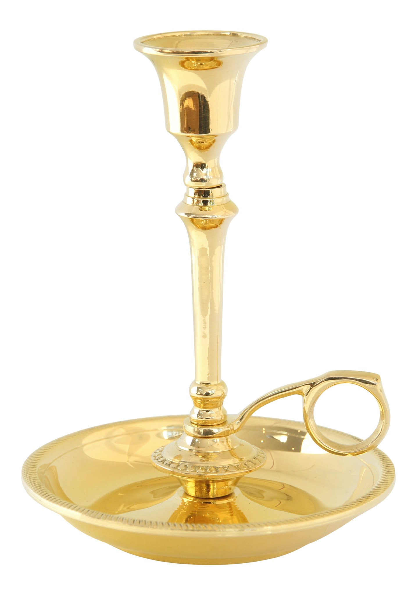 Brass candlestick that can be made into a tall or low candlestick