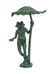 Groda under näckrosblad, 40 cm, grönblå i brons, från Mr Fredrik