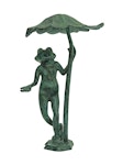 Frog under water lily leaf, 43 cm., Matt green