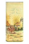 Porte-parapluie avec motif champêtre peint à la main