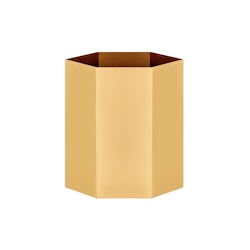 Vase, hexagonal in brass from Gusums Messing, 11.2 cm x 8.8 cm