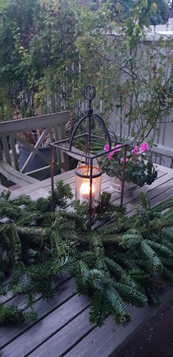 Lantern, small forged with glass