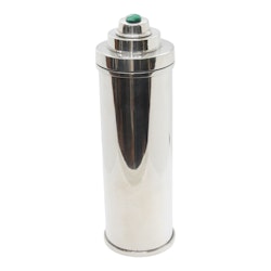 Cocktail shaker in pewter, in strict 30s-inspired design with malachite stone in the top from Munka Sweden