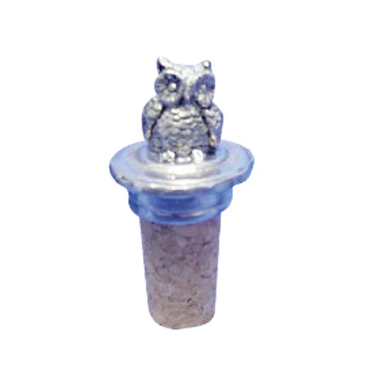 Bottle cap in the shape of a wise owl in lead-free pewter from Munka Sweden