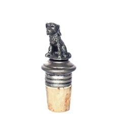 Bottle stopper in the shape of an adorable dog, made of lead-free pewter from Munka Sweden.