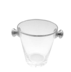 Champagne and wine cooler in glass and pewter from Munka Sweden