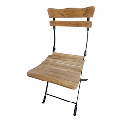 Cafe chair, foldable made of wrought iron and teak