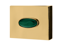 Medium size matchbox in polished brass with green malachite stone