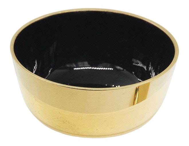 Bowl in brass, enamelled black, dia 7.3 cm xh 4 cm from Gusums Messing
