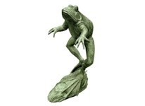 Fontän, hoppande groda i brons från Mr Fredrik
