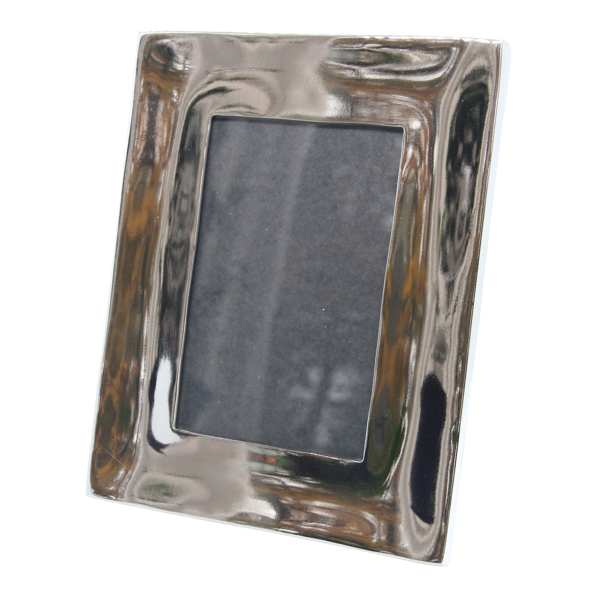 Cadre rectangulaire en aluminium nickelé poli 20 x 16,5 cm