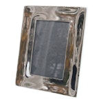 Frame, rectangular in polished nickel-plated aluminium