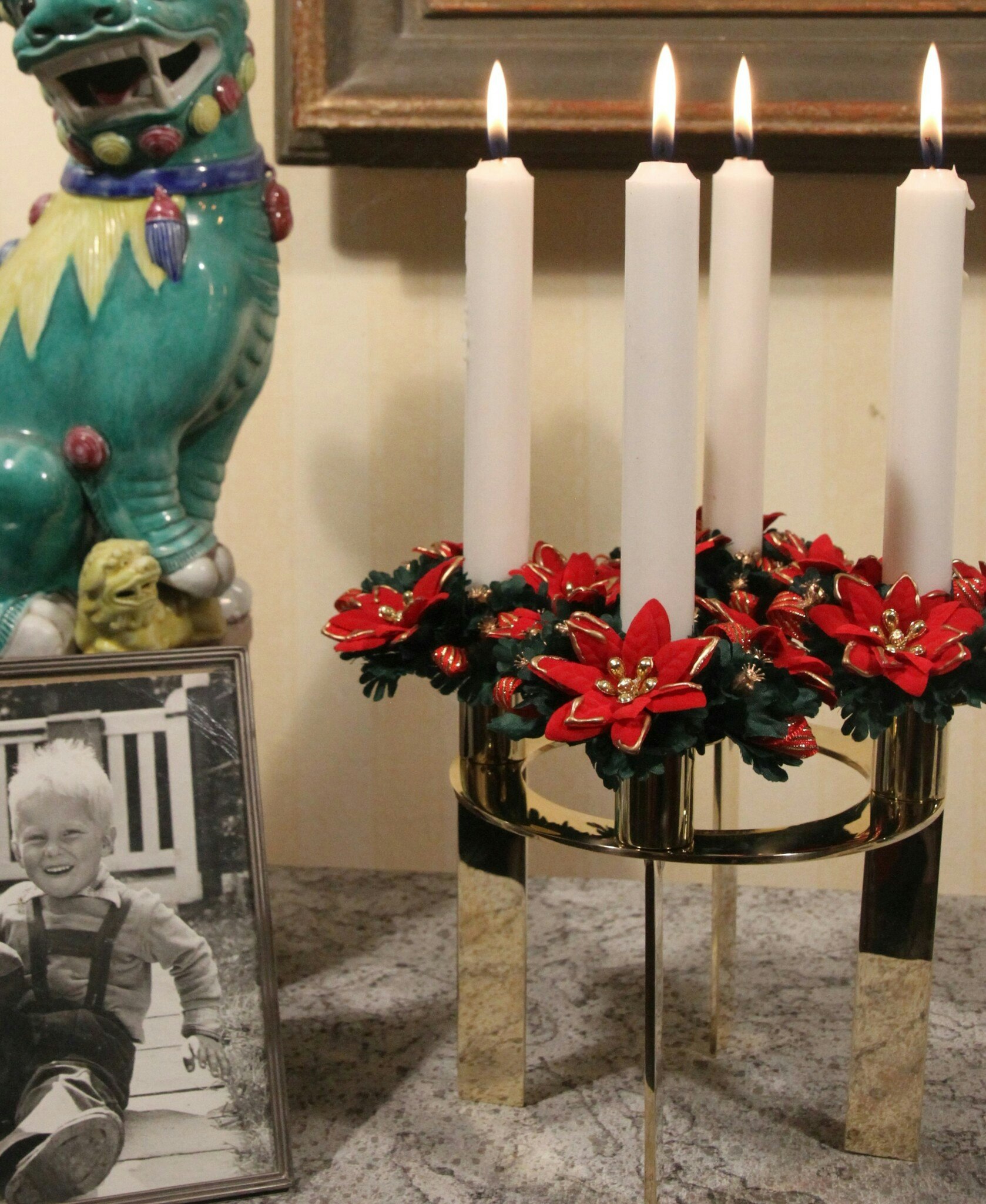 Julefrid vår ljusstake med 4 ljus för Advent och Jul, från Gusums Messing -  Mr Fredrik