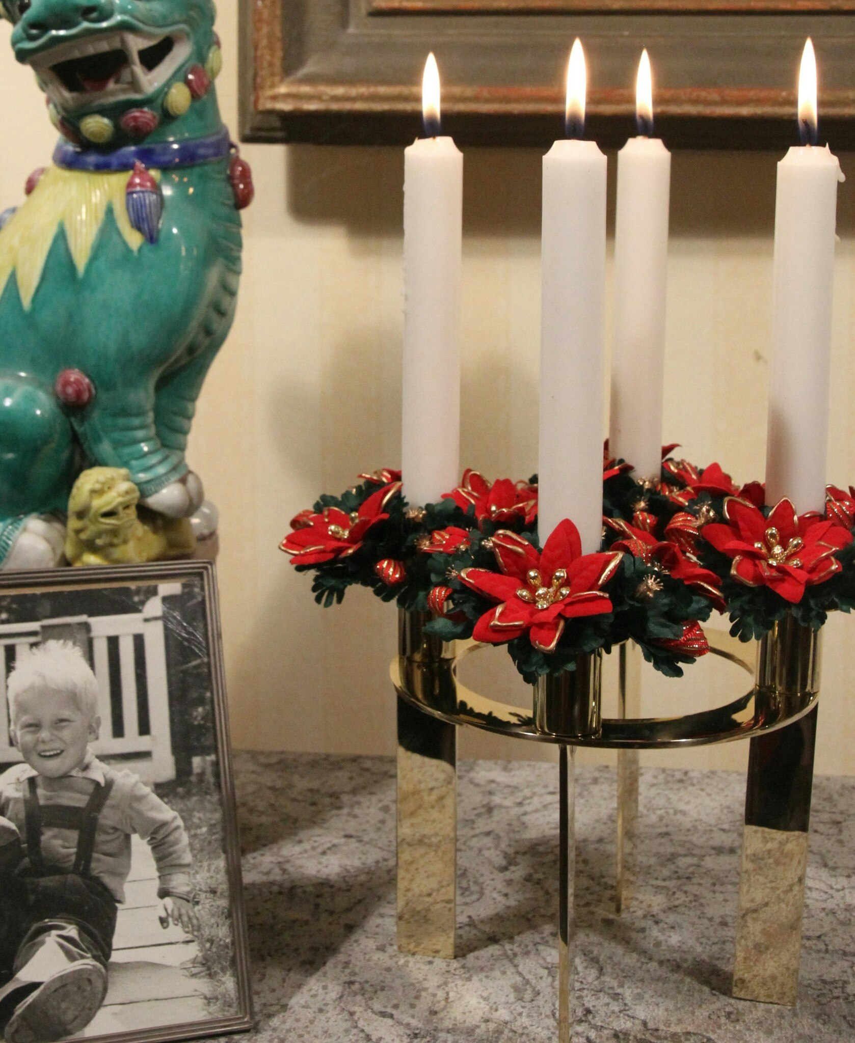 Candlestick with 4 candles for all occasions and Advent