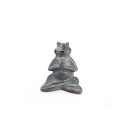 Seated frog as a fountain in a yoga position, 6.5 cm high, made of bronze