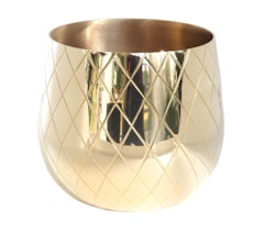 Pineapple bowl in polished brass with height 10 cm and diameter 10 cm, weight 400 grams