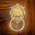 Door knocker in the shape of a lion&#39;s head, smaller