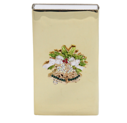 Messing-Streichholzschachtel mit Weihnachtsglocken, von Gusums Messing