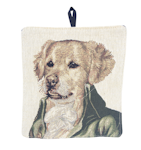 Grytlapp med Golden Retriever i jacquardtyg - obs styckvis