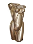Torso, kvinna, 46 cm, guldpatinerad