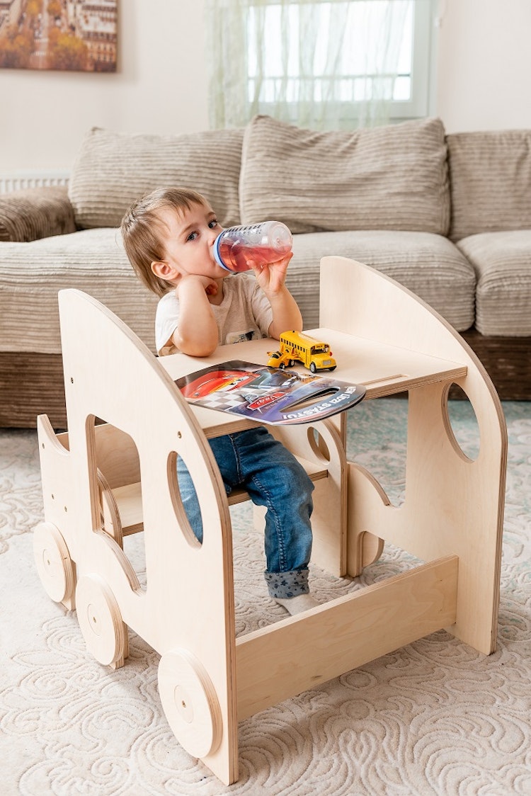 Barnbord med stol, Montessori lärande bord