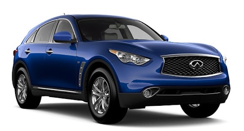 Solfilm til Infiniti QX70. Ferdig tilpasset solfilm til alle Infiniti biler.