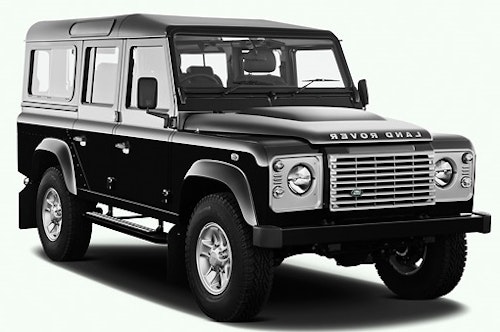 Solfilm til Land Rover Defender 110. Ferdig tilpasset solfilm til alle Land Rover biler.