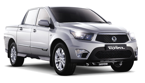 Solfilm til Ssangyong Actyon Sport. Ferdig tilpasset solfilm til alle Ssangyong biler.