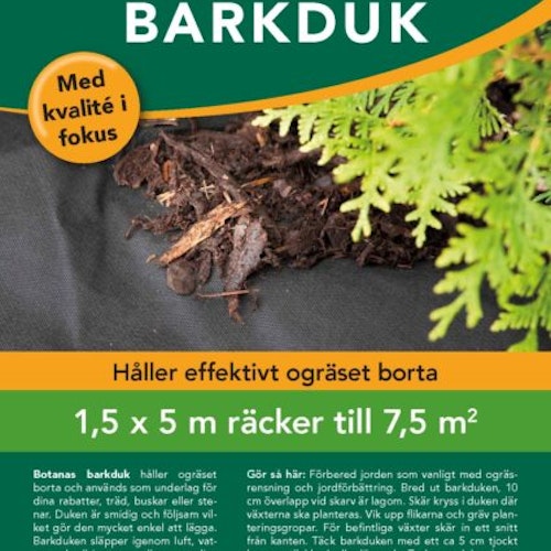 Barkduk 7,5 kvm 1,5*5 m