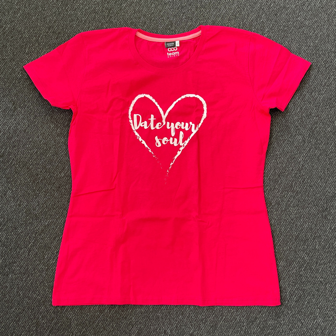 T-shirt Date your soul kort ärm - pink