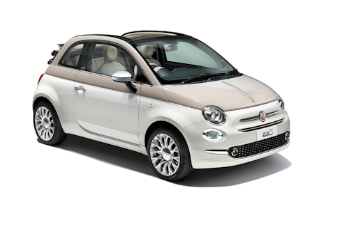 Window tint film for the Fiat 500 Cabriolet.