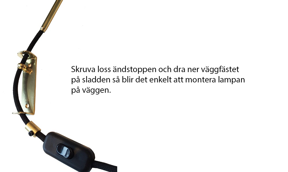 Vägglampa i obehandlad mässing WALL RING