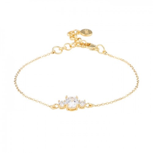 Duo Chain Armband Gold/Clear 20 cm